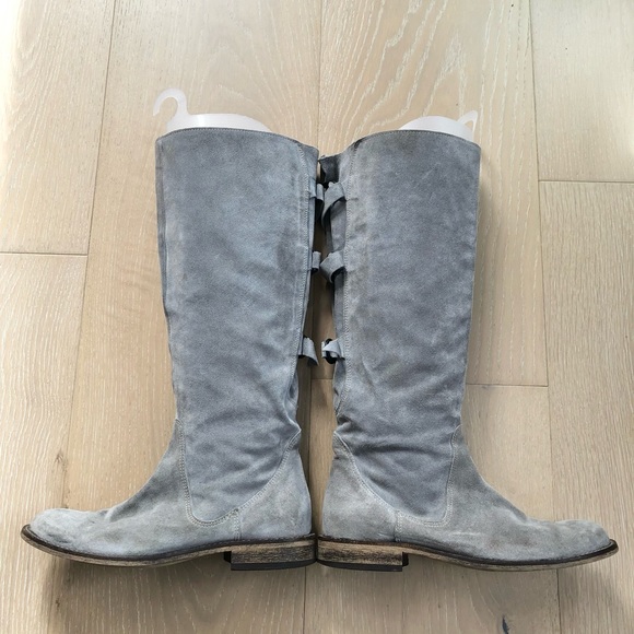 ⭐️Walk in The Park⭐️The Netherlands Tall Grey Suede Boots Women's 7 Leather Boot - Picture 4 of 11